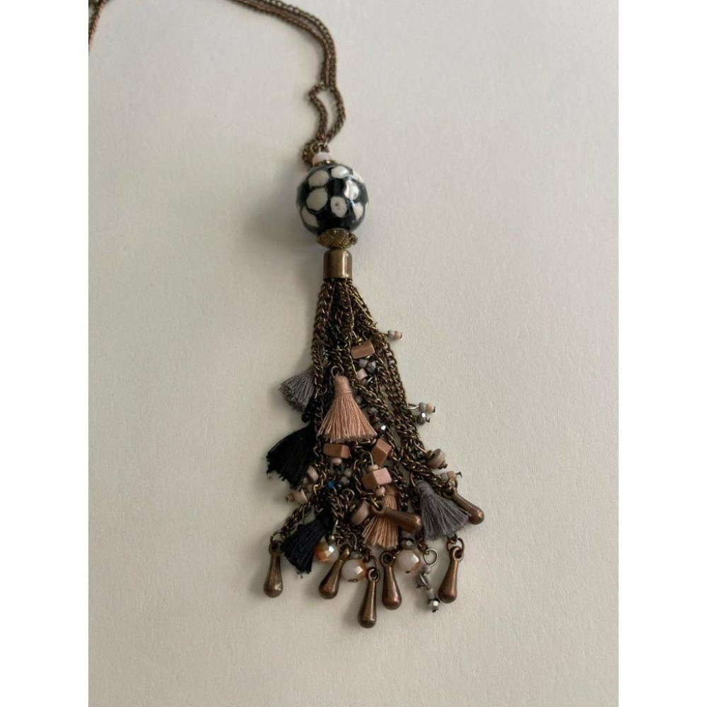 Sfepa Floral Painted Pendant Necklace - Picture 3 of 7